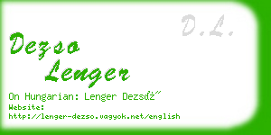 dezso lenger business card